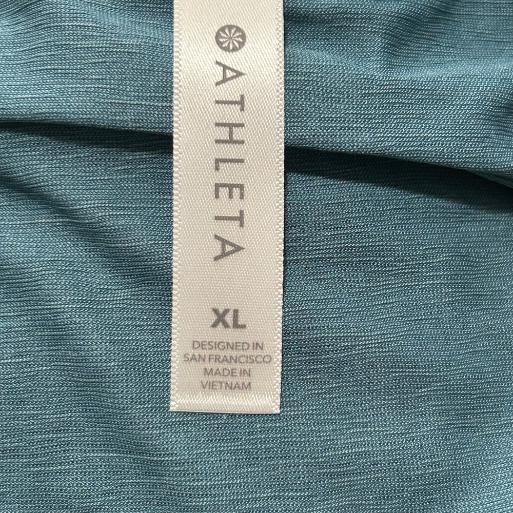 Athleta Long Sleeve Crew Neck Top Teal Blue XL Relaxed FitAthleta - Picture 4 of 7
